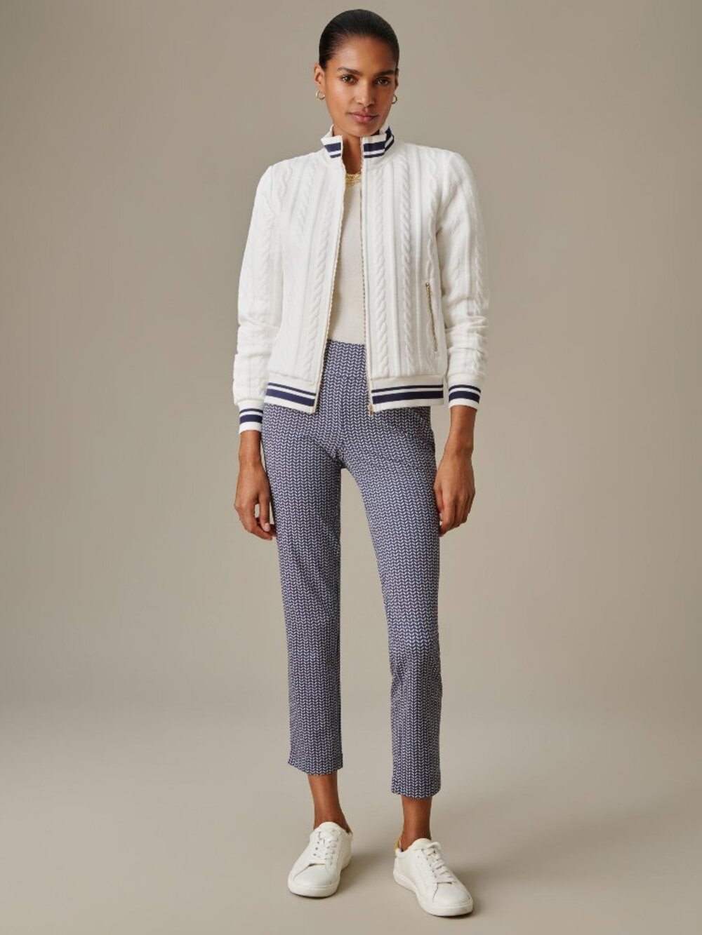 J McLaughlin Newport Capri Pants in Vine - Navy/Off White NEW